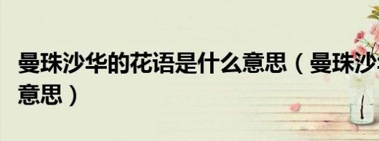 曼珠沙华的花语是什么意思（曼珠沙华是什么意思）