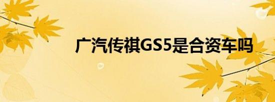 广汽传祺GS5是合资车吗