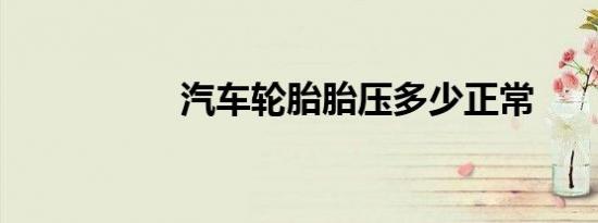 汽车轮胎胎压多少正常