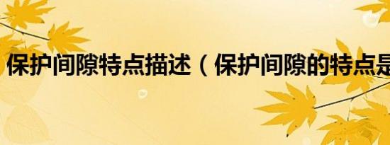 保护间隙特点描述（保护间隙的特点是什么）
