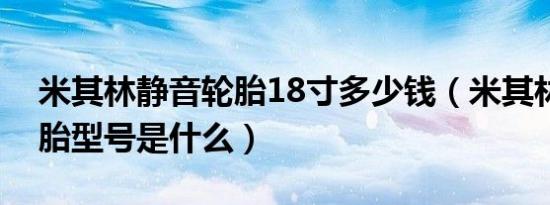 米其林静音轮胎18寸多少钱（米其林静音轮胎型号是什么）