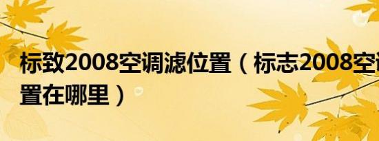 标致2008空调滤位置（标志2008空调滤网位置在哪里）