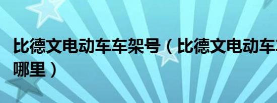 比德文电动车车架号（比德文电动车车架号在哪里）
