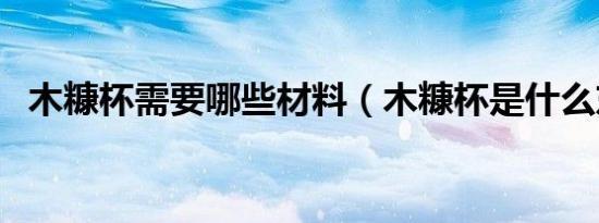 木糠杯需要哪些材料（木糠杯是什么东西）