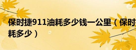 保时捷911油耗多少钱一公里（保时捷911油耗多少）