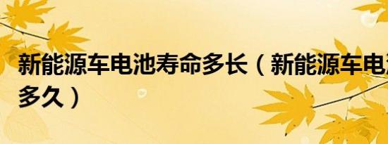 新能源车电池寿命多长（新能源车电池寿命是多久）