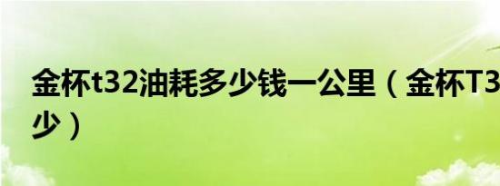 金杯t32油耗多少钱一公里（金杯T32油耗多少）