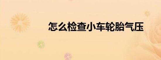 怎么检查小车轮胎气压