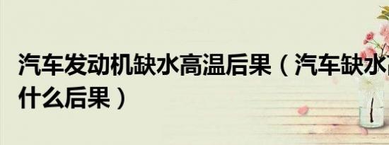 汽车发动机缺水高温后果（汽车缺水高温会有什么后果）
