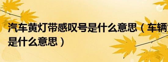 汽车黄灯带感叹号是什么意思（车辆黄灯叹号是什么意思）