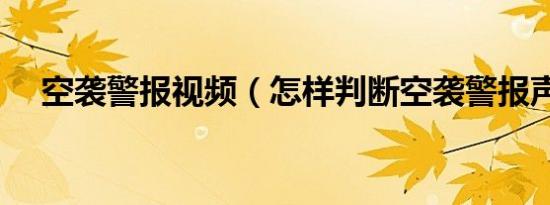 空袭警报视频（怎样判断空袭警报声响）