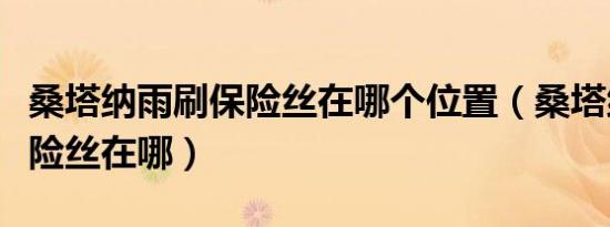 桑塔纳雨刷保险丝在哪个位置（桑塔纳雨刷保险丝在哪）