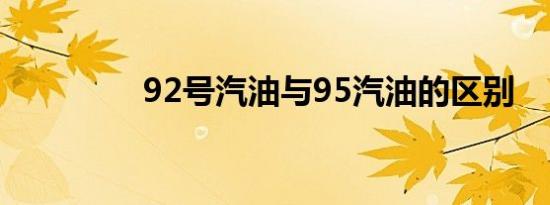 92号汽油与95汽油的区别