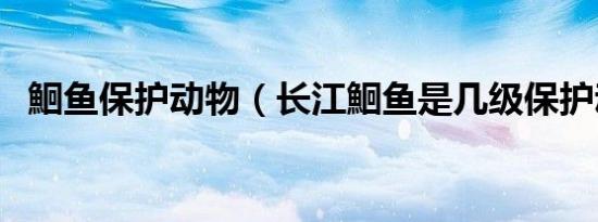 鮰鱼保护动物（长江鮰鱼是几级保护动物）
