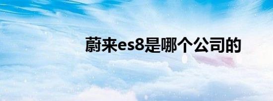 蔚来es8是哪个公司的