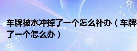 车牌被水冲掉了一个怎么补办（车牌被水冲掉了一个怎么办）