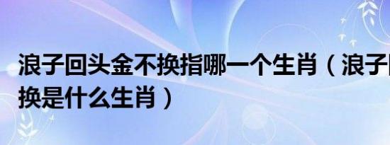 浪子回头金不换指哪一个生肖（浪子回头金不换是什么生肖）