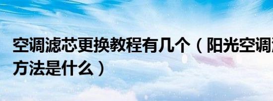 空调滤芯更换教程有几个（阳光空调滤芯更换方法是什么）