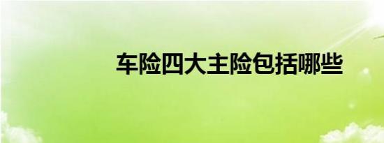 车险四大主险包括哪些
