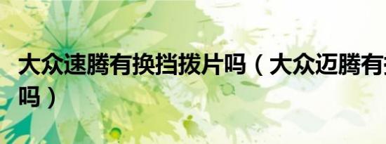 大众速腾有换挡拨片吗（大众迈腾有换挡拨片吗）