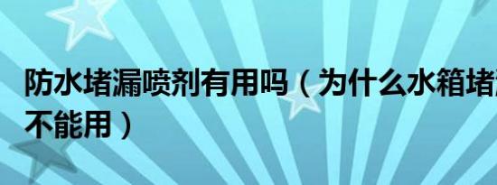 防水堵漏喷剂有用吗（为什么水箱堵漏剂千万不能用）