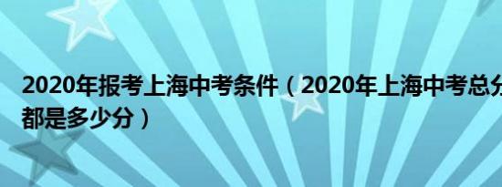 2020年报考上海中考条件（2020年上海中考总分多少 各科都是多少分）