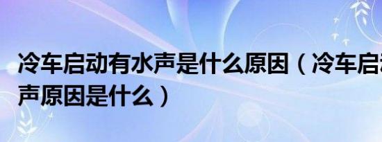 冷车启动有水声是什么原因（冷车启动咕噜水声原因是什么）