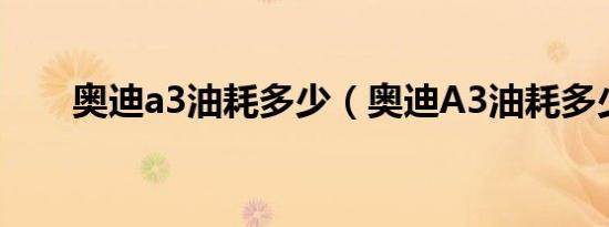 奥迪a3油耗多少（奥迪A3油耗多少）