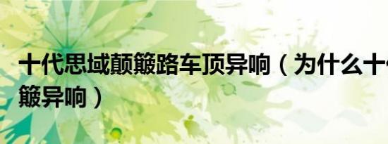 十代思域颠簸路车顶异响（为什么十代思域颠簸异响）