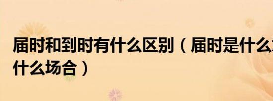届时和到时有什么区别（届时是什么意思用在什么场合）