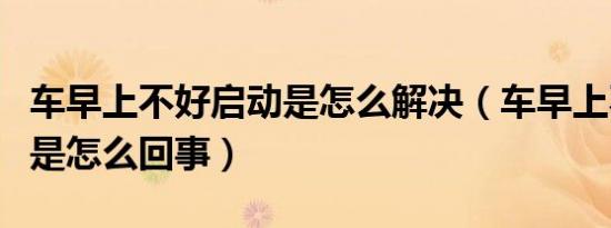 车早上不好启动是怎么解决（车早上不好启动是怎么回事）