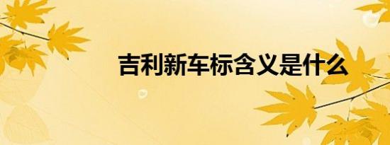 吉利新车标含义是什么