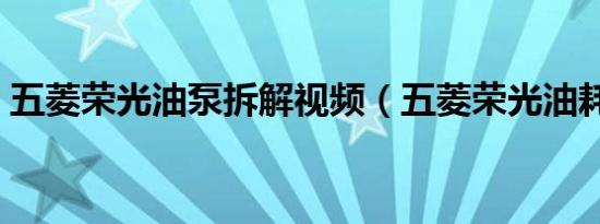 五菱荣光油泵拆解视频（五菱荣光油耗多少）
