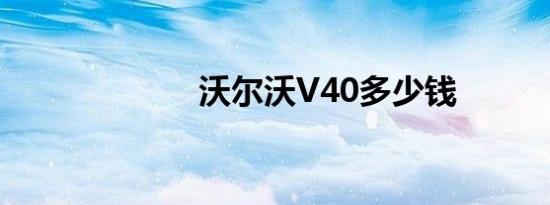 沃尔沃V40多少钱