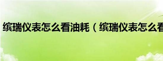 缤瑞仪表怎么看油耗（缤瑞仪表怎么看油耗）