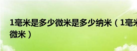 1毫米是多少微米是多少纳米（1毫米是多少微米）