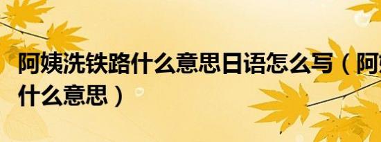 阿姨洗铁路什么意思日语怎么写（阿姨洗铁路什么意思）