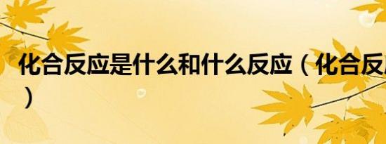化合反应是什么和什么反应（化合反应是什么）