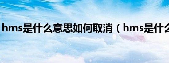 hms是什么意思如何取消（hms是什么意思）