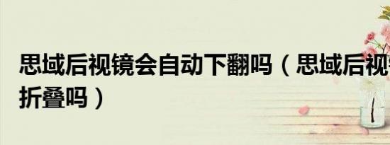 思域后视镜会自动下翻吗（思域后视镜会自动折叠吗）