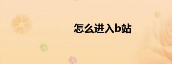 怎么进入b站