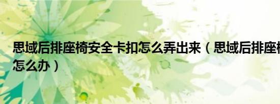 思域后排座椅安全卡扣怎么弄出来（思域后排座椅卡扣掉了怎么办）
