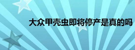 大众甲壳虫即将停产是真的吗