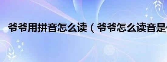 爷爷用拼音怎么读（爷爷怎么读音是什么）