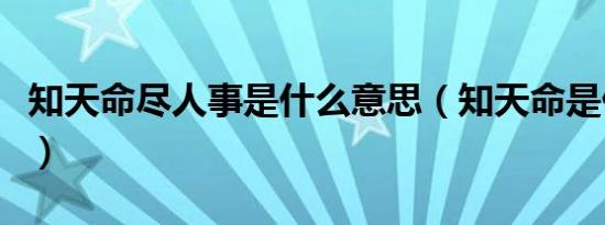 知天命尽人事是什么意思（知天命是什么意思）