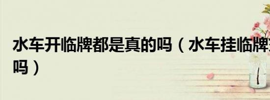 水车开临牌都是真的吗（水车挂临牌交警会查吗）