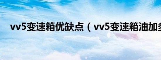 vv5变速箱优缺点（vv5变速箱油加多少）