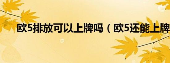 欧5排放可以上牌吗（欧5还能上牌吗）