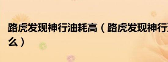 路虎发现神行油耗高（路虎发现神行油耗是什么）