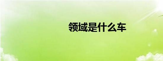 领域是什么车